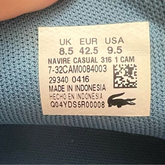 Lacoste Navire Leather Boat Shoes Men Sz 9.5 Blue Preppy Designer Casual Coastal - Picture 8 of 13